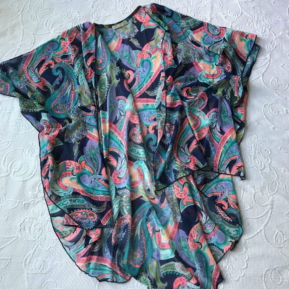 a'gaci Sweaters - Women kimono paisley print one fits all